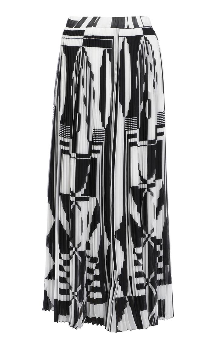 Moda Operandi Balmain Two-tone Pleated Chiffon Maxi Skirt Size: 38
