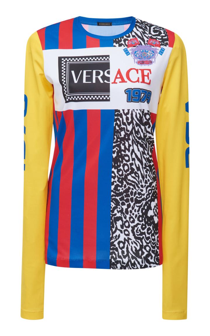 Versace Graphic Print Long Sleeve Top