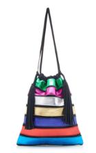 The Attico Tasseled Striped Lam Leather Pouch