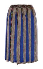 Missoni Blue Pleated Wool Skirt