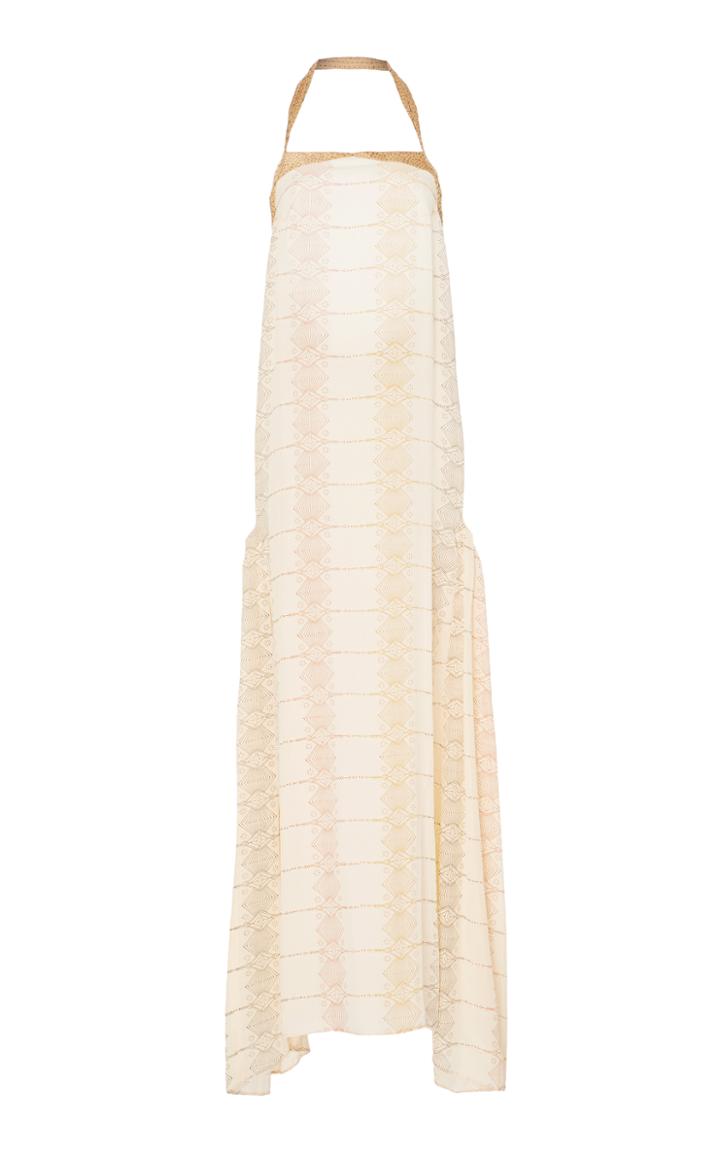 Volantis Hand Printed Silk Falcon Dress