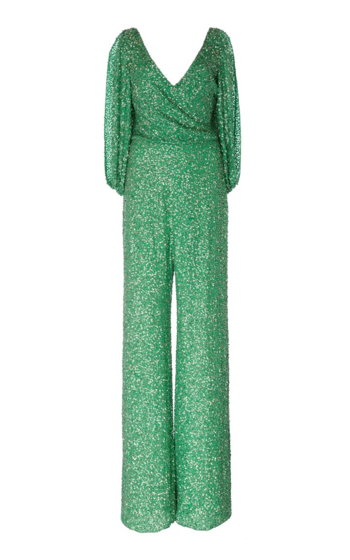 Jenny Packham Teodora Sequined Chiffon Jumpsuit