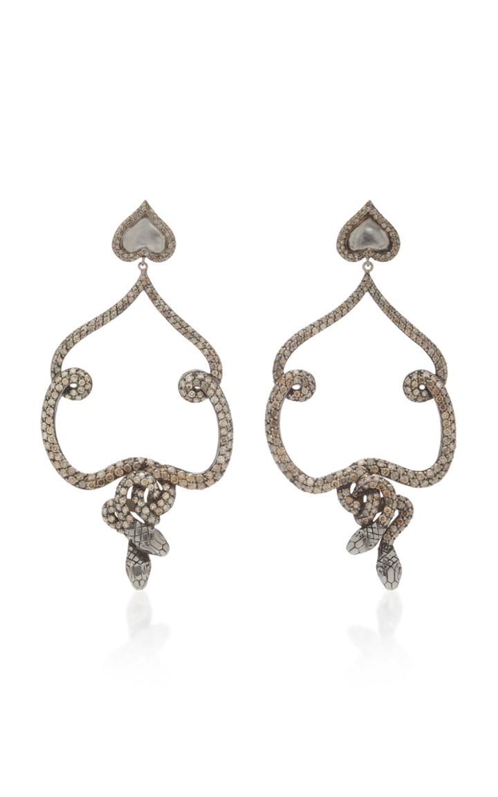 Sylvie Corbelin Salome 18k White Gold Diamond And Spinel Earrings