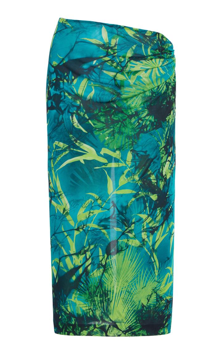 Moda Operandi Versace Printed Draped Pencil Skirt Size: 36