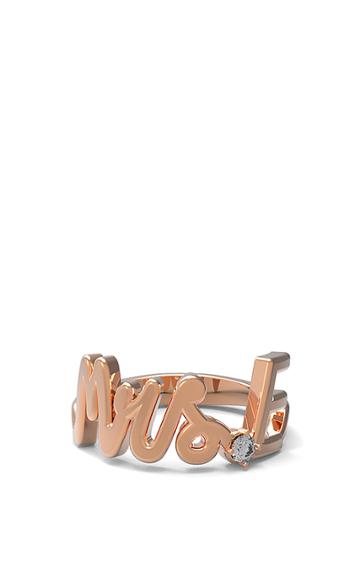 Alison Lou Customizable White Diamond Mrs. Ring