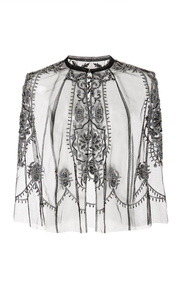 Cucculelli Shaheen Beetle-mania Beaded Tulle Capelet.