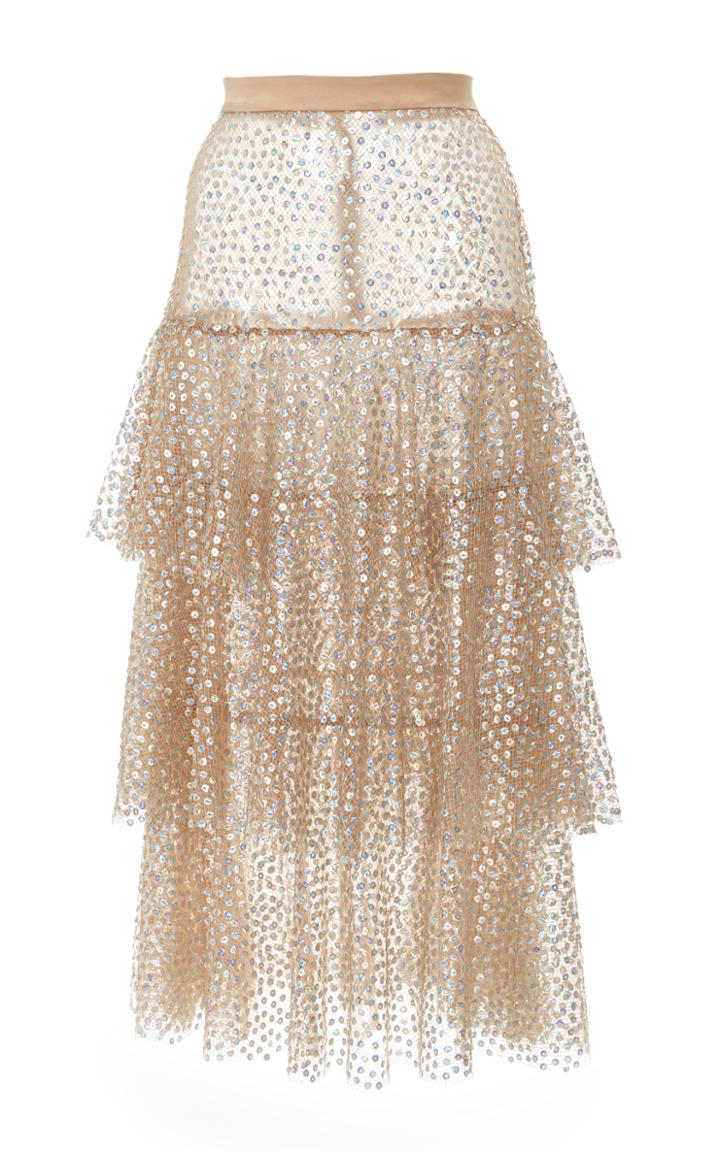 Rodarte Sequin Embellished Three Tiered Skirt