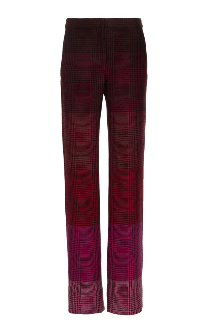 Mary Katrantzou Ombre Prince Of Wales Wool-blend Pants