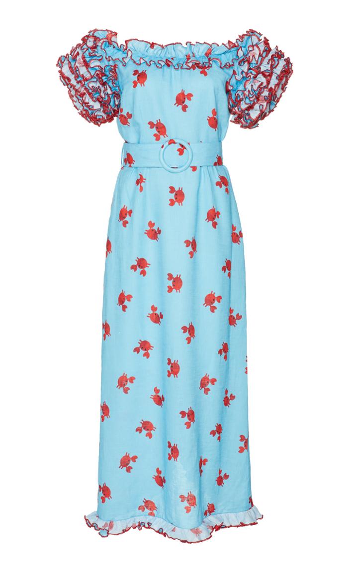 Gl Hrgel Ruffled Off The Shoulder Midi Dress