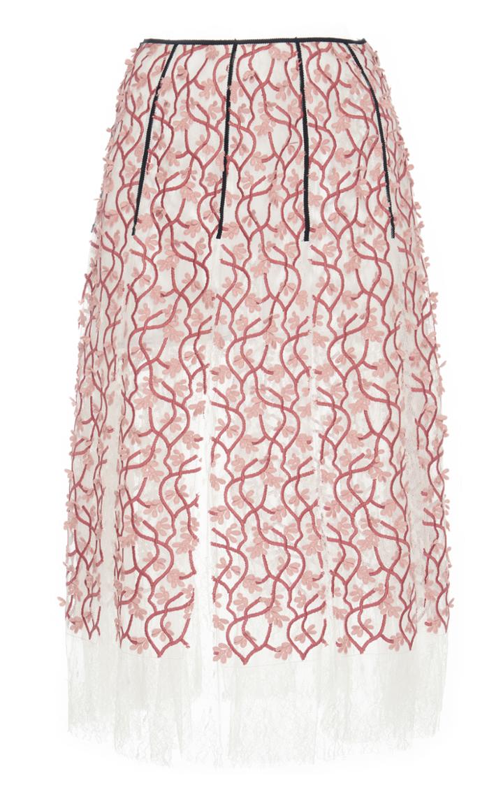 Giambattista Valli Floral Embroidered Skirt