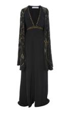 Amelia Brown Sparkling Pomegranate Cape Gown