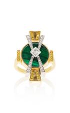 Ele Karela Diamond Trail Malachite And Diamond Ring