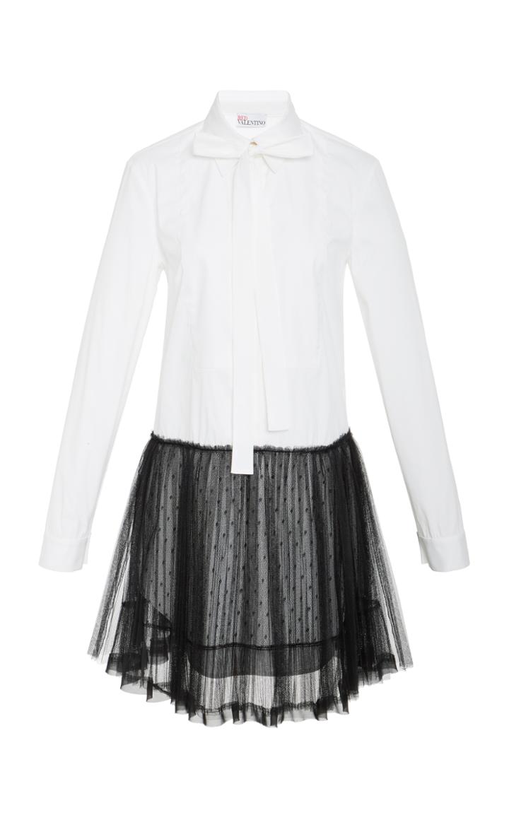 Red Valentino Contrast Mini Shirt Dress