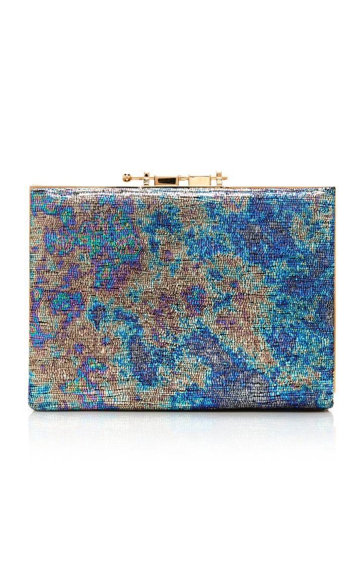 M2malletier Holographic Leather Box Clutch