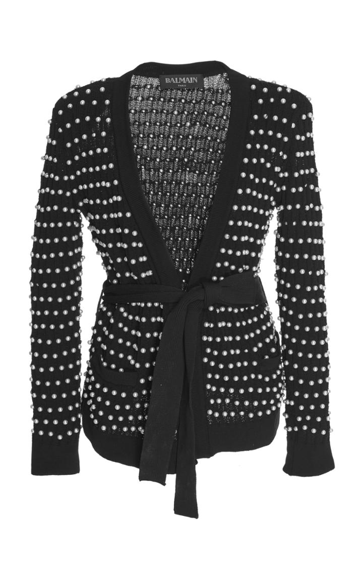 Balmain Pearl Wrap Cardigan