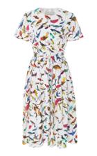 Carolina Herrera Pleated Printed Stretch-cotton Dress