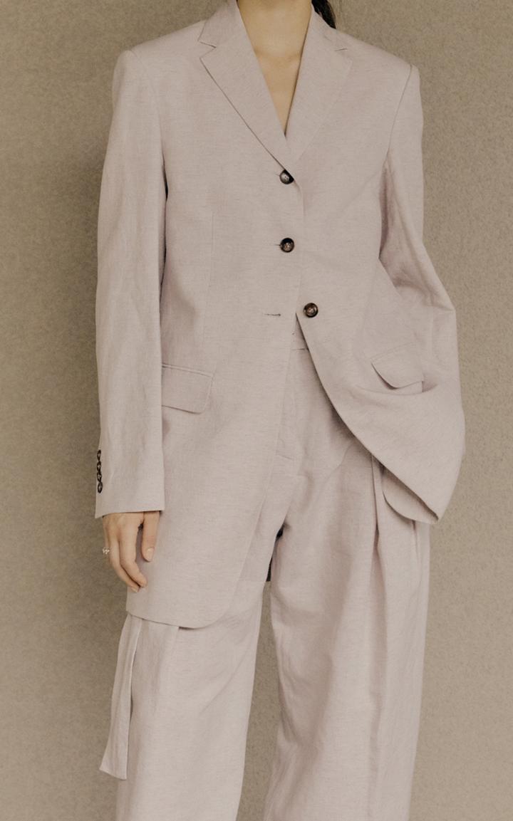 Moda Operandi Low Classic Long Cotton-linen Blazer