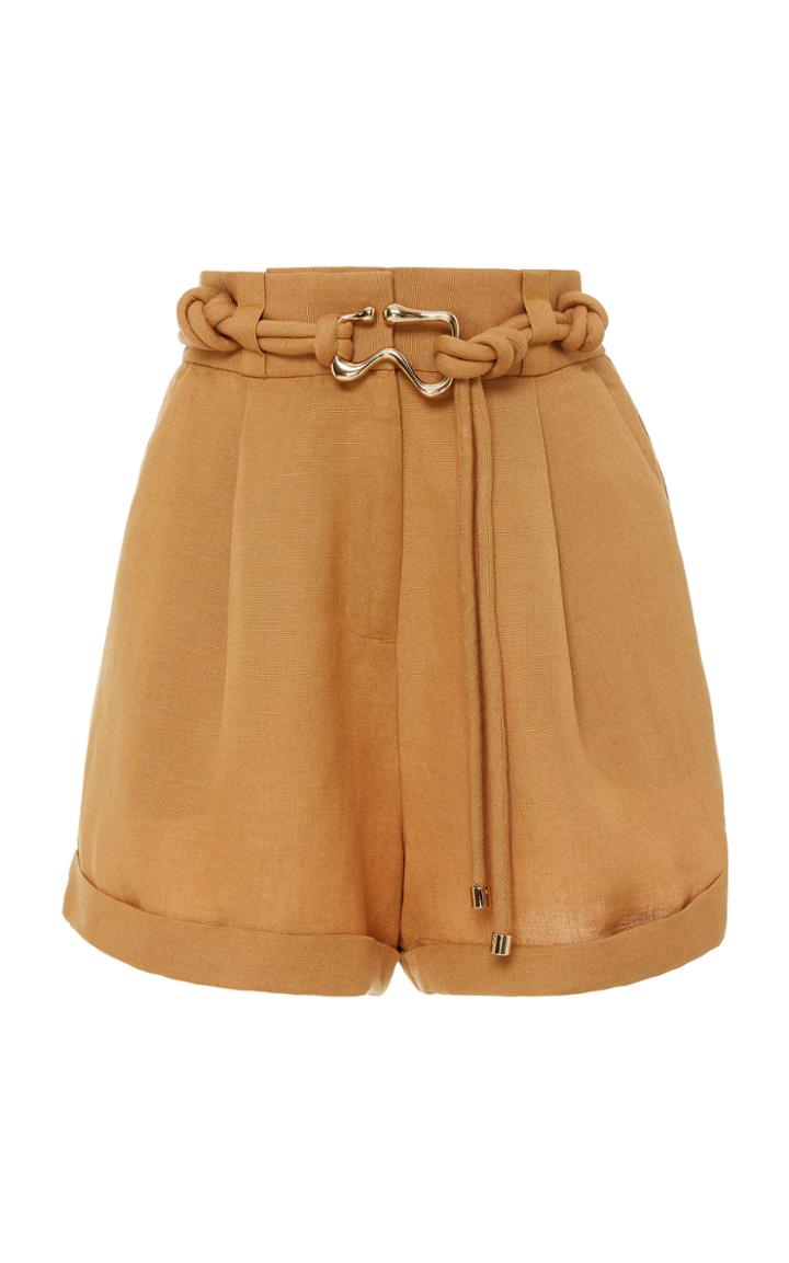 Moda Operandi Acler Corsica Caramel Linen Blend Short Size: 2