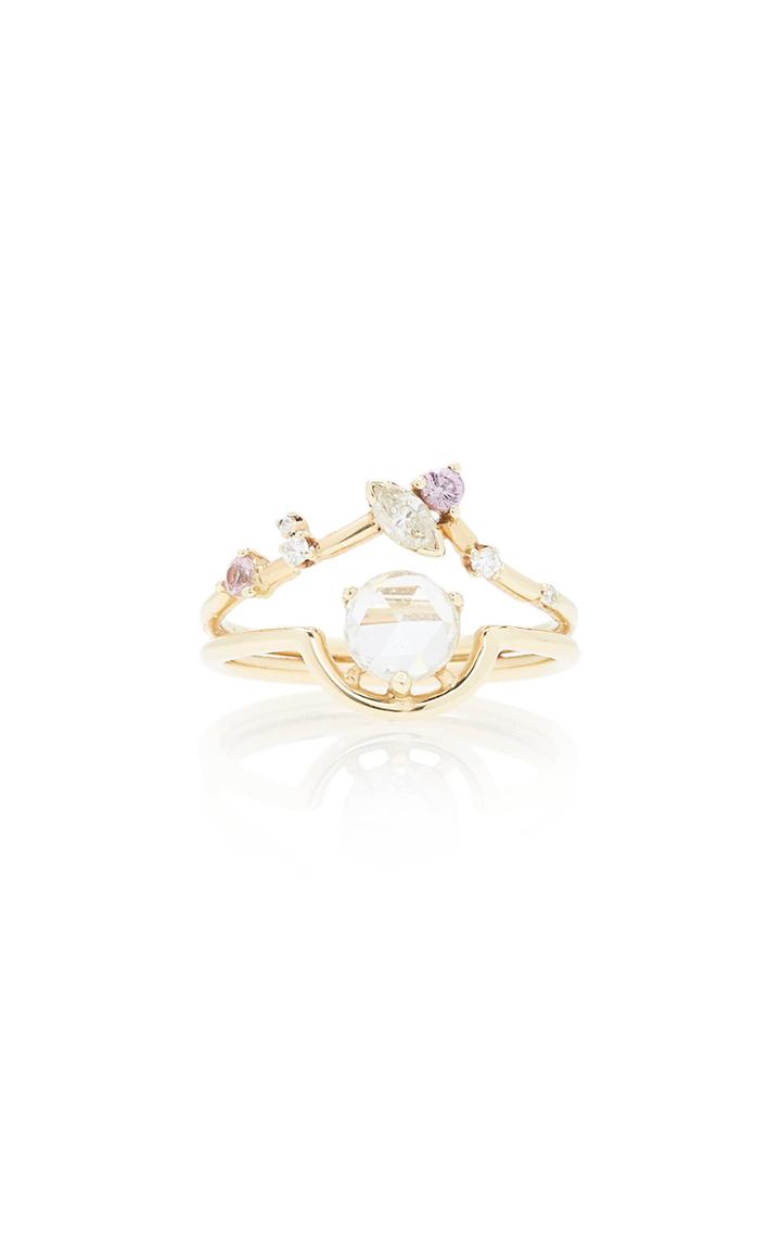 Wwake One-of-a-kind Nestled Rose-cut Diamond And Marquise Triangle Ring