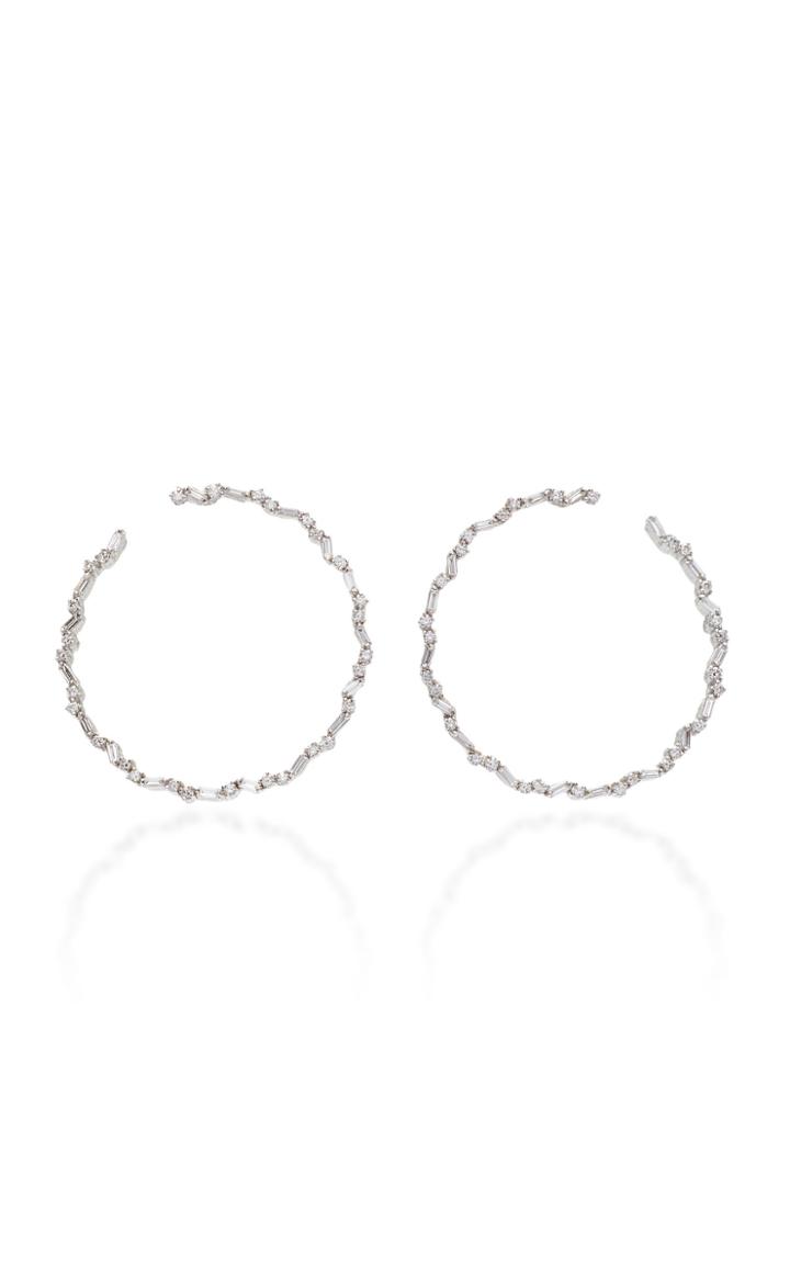Suzanne Kalan White Diamond 30mm Hoops
