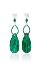 Martin Katz One-of-a-kind Carved Emerald Briolette Drop Earrings
