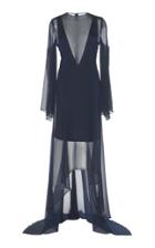 Akris Semi-sheer Silk Maxi Dress