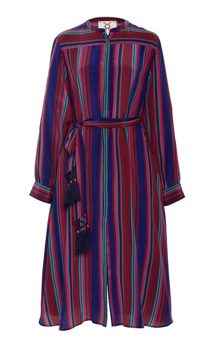 Figue Elena Belted Silk Dress