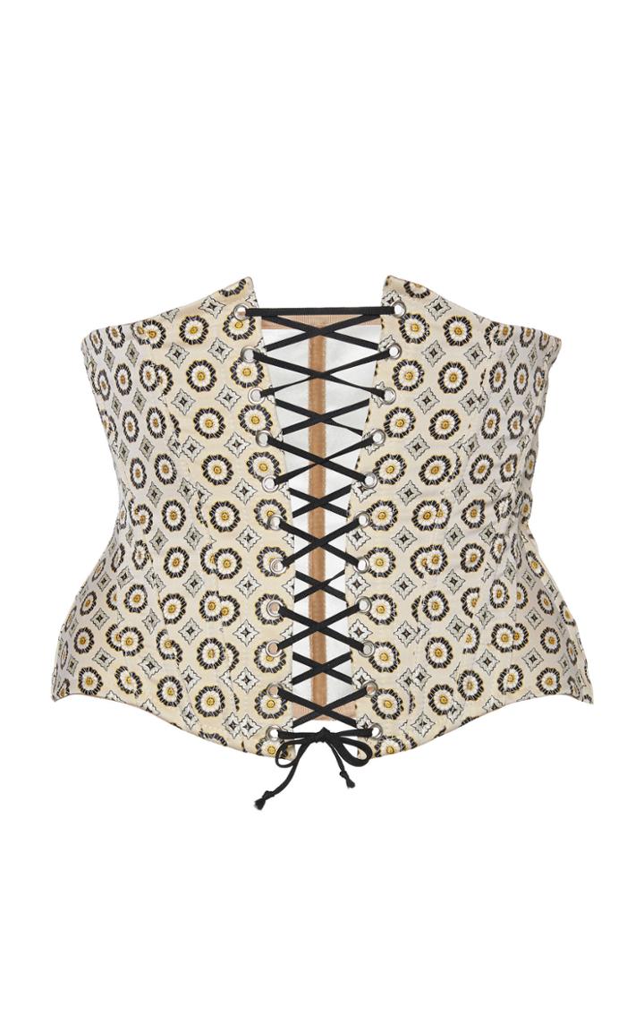 Etro Printed Crepe De Chine Corset