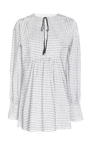 Noon By Noor Van Cotton Blend Tie Front Shirt