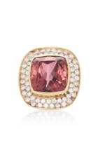Mahnaz Collection 18k Gold Tourmaline And Diamond Ring