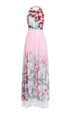 Roopa Floral Embroidered Halter Gown