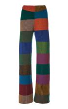 The Elder Statesman Yatzy Striped Cashmere Flared Pants