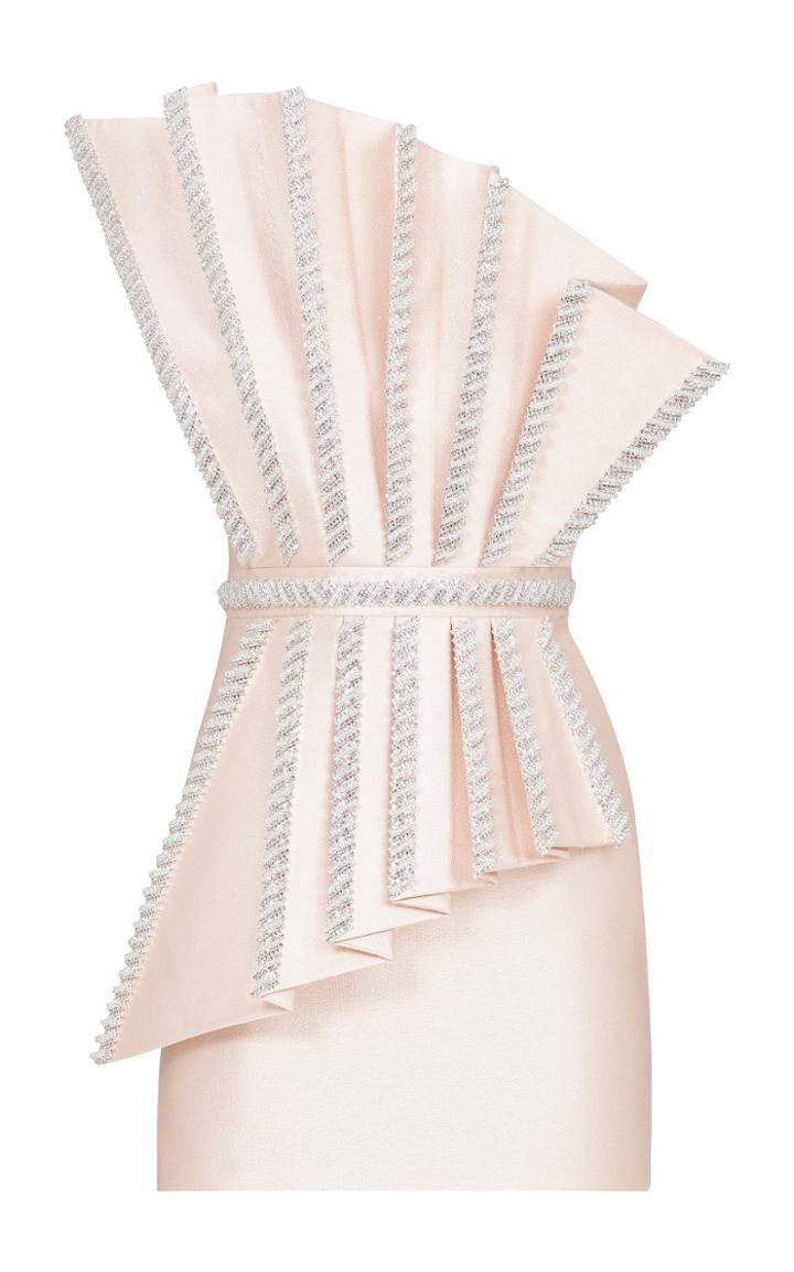 Raisa Vanessa Embroidered Asymmetrical Salmon Mini Dress