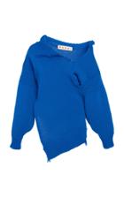 Moda Operandi Marni Asymmetric Cotton Frayed-edge Sweater Size: 38