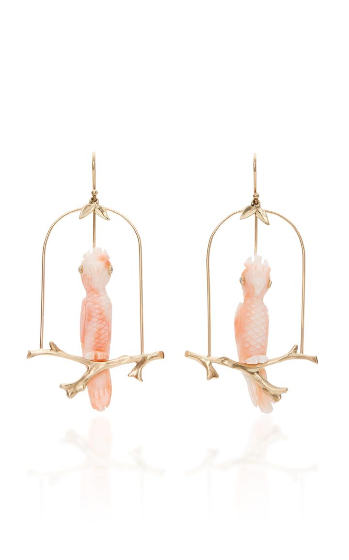 Annette Ferdinandsen M'o Exclusive: Pink Coral Cockatoo Amazon Earrings