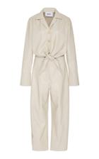 Nanushka Ana Tie Front Vegan Leather Jumpsuit