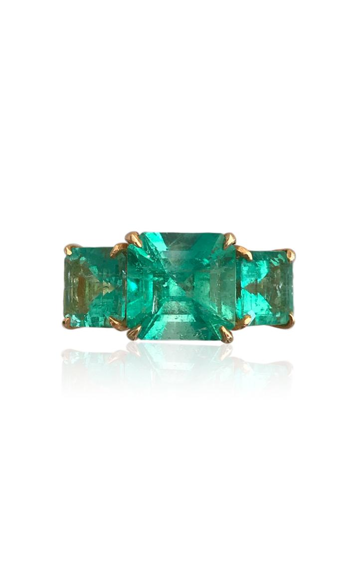 Moda Operandi Maria Jose Jewelry 18k Yellow Gold And Three Square Emerald Ring