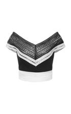 Sally Lapointe Leather Macram Crop Top