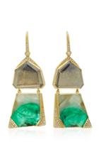 Brooke Gregson Barragan Geo Diamond Slice Emerald Drop Earrings