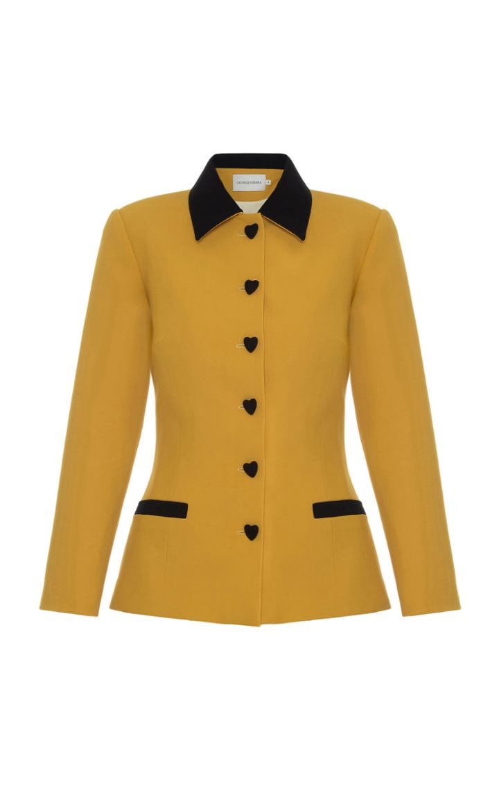 George Keburia Velvet Tipped Wool Blazer