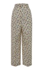 Prada Cropped Floral-print Tapered Pants Size: 36