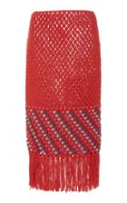 Edun Beaded Macrame Midi Skirt