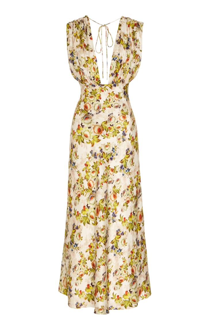 Moda Operandi Markarian Donna Floral Ruched Top Dress Size: 0