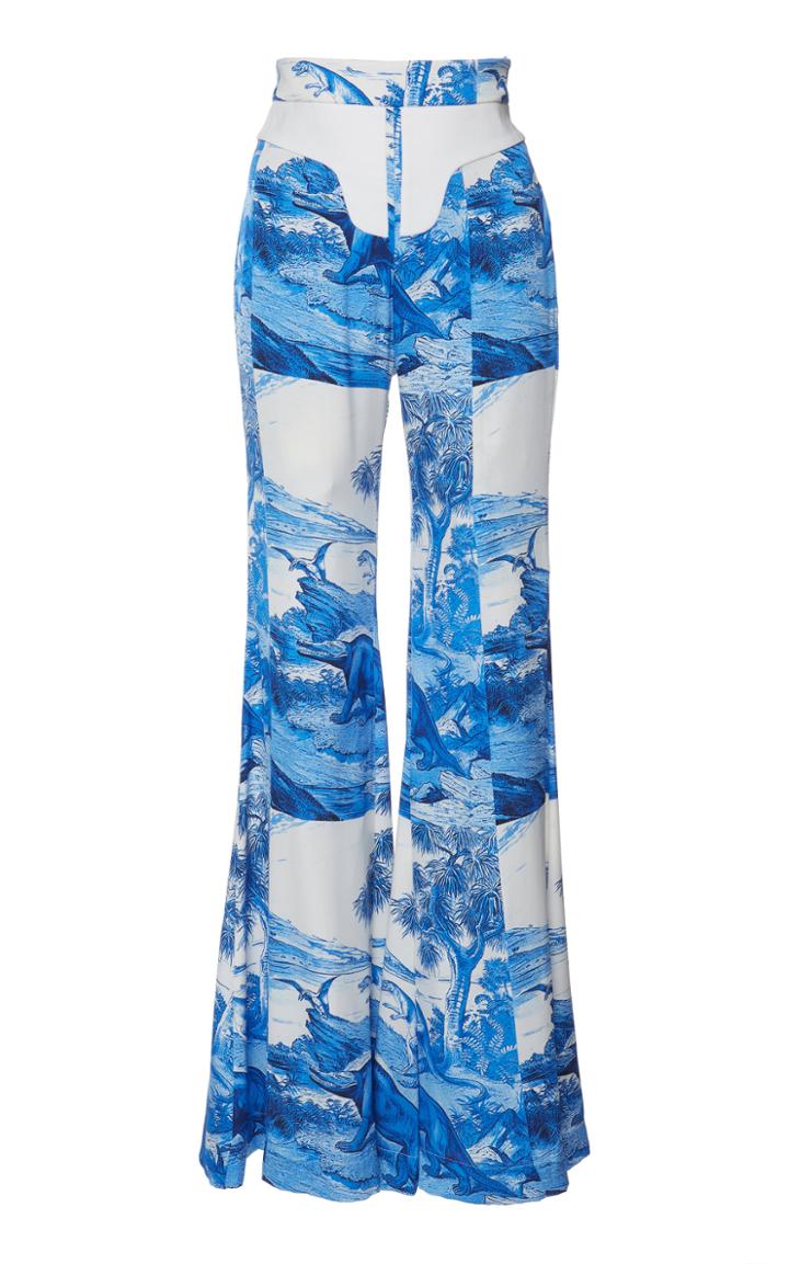 Ellery Water Color Silk-blend Printed Yoke Pants