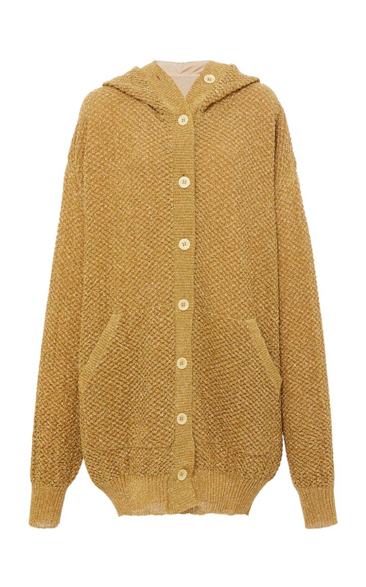 Tre By Natalie Ratabesi Gold Honeycomb Sweater