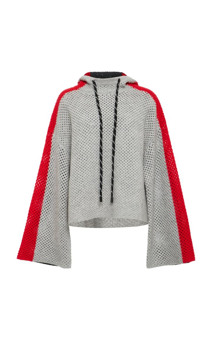 Zo Jordan Alfaro Stripe Cashmere And Wool Hoodie