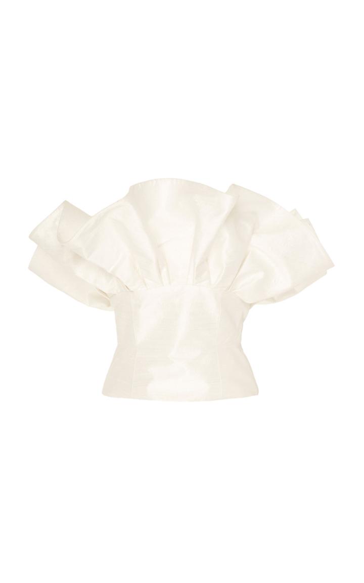 Moda Operandi Markarian Caravaggio Fanned Ruffle Dupioni Top Size: 0
