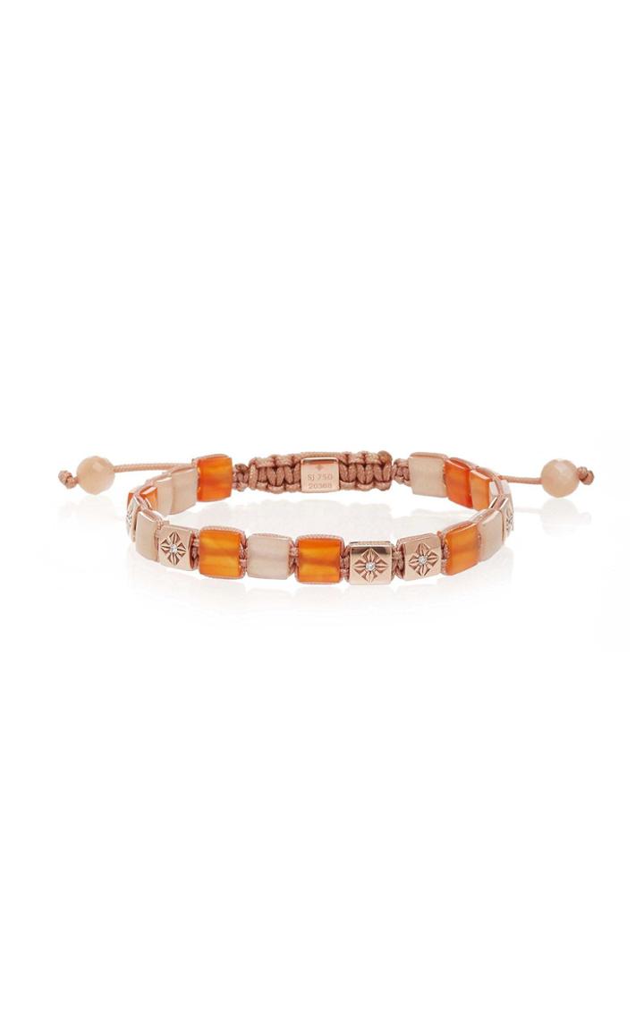 Shamballa Jewels 6mm Lock Carnelian Bracelet