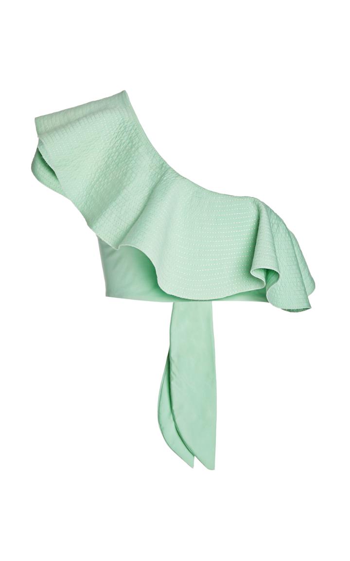 Johanna Ortiz Mint Cabana One-shoulder Bikini Top