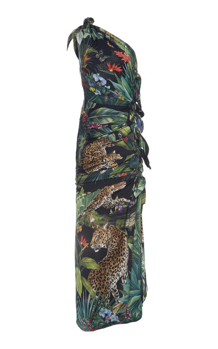 Moda Operandi Dolce & Gabbana Printed Charmeuse Maxi Dress Size: 38